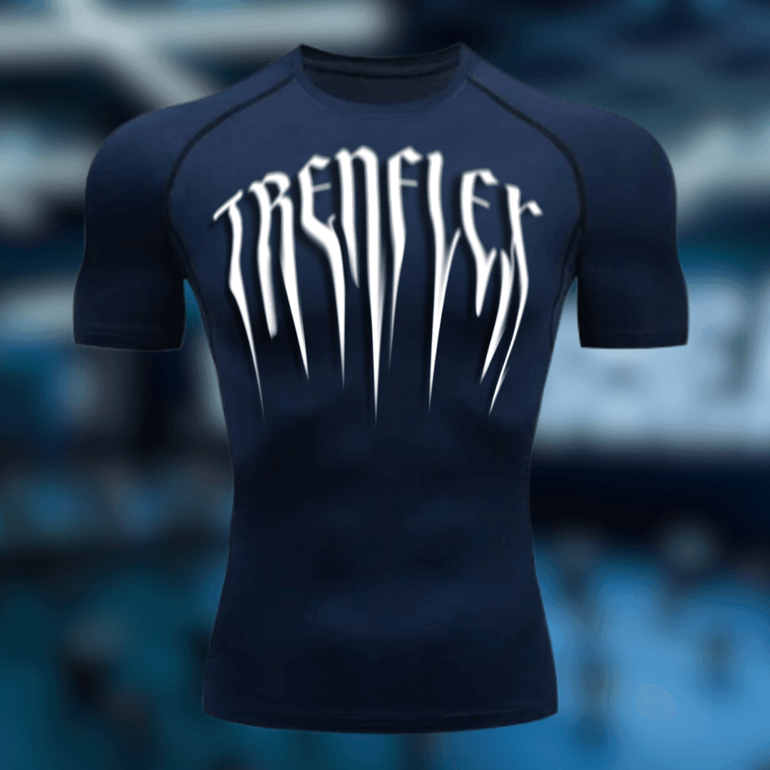TrenFlex 'Melted' Compression - Navy Short Sleeve - Trenflex