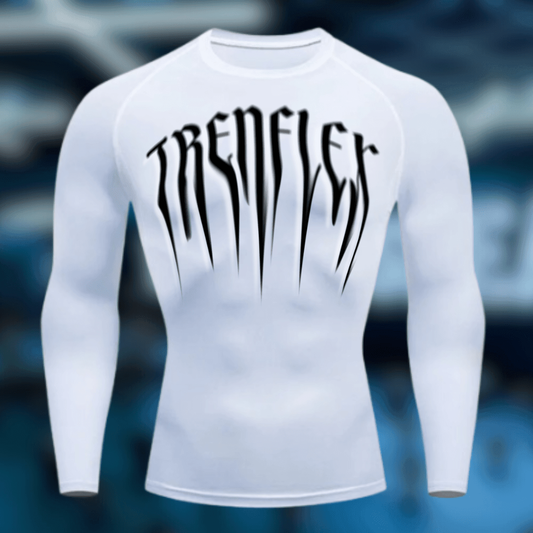 TrenFlex 'Melted' Compression - White Long Sleeve - Trenflex