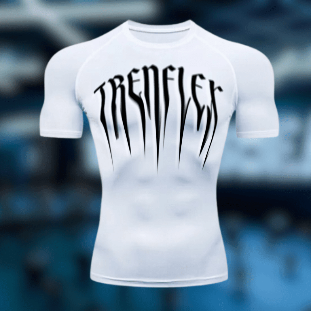 TrenFlex 'Melted' Compression - White Short Sleeve - Trenflex