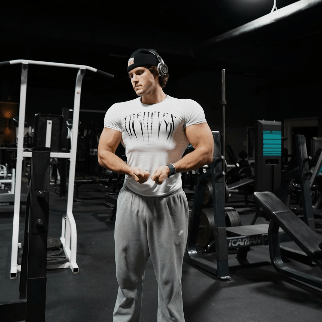 TrenFlex 'Melted' Compression - White Short Sleeve