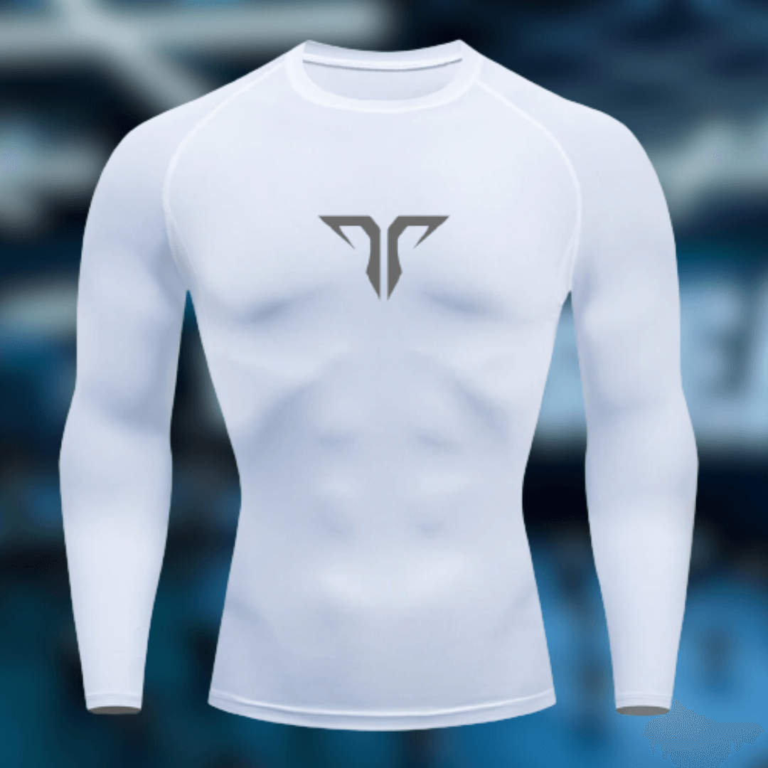 TrenFlex Small Logo Compression - Platinum Long Sleeve - Trenflex