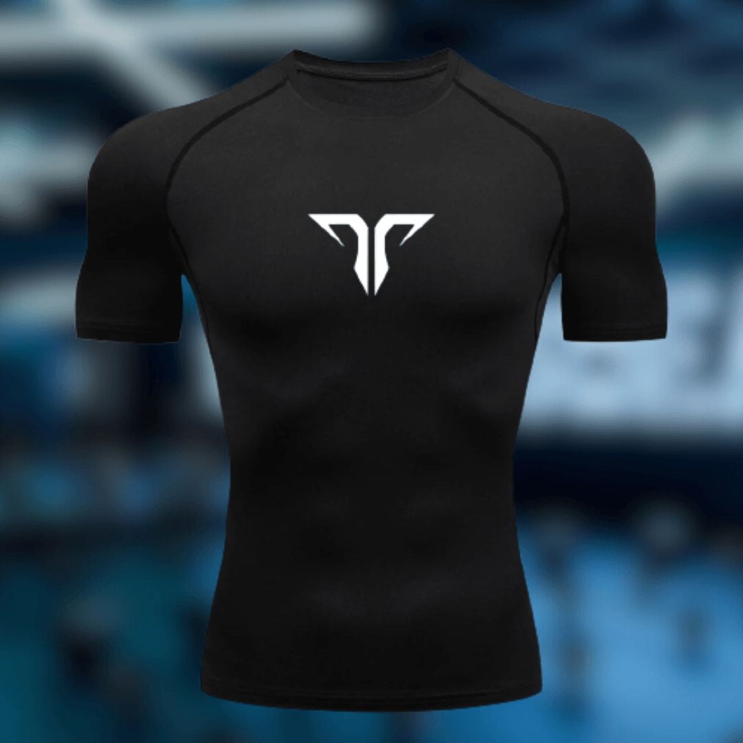 TrenFlex Small Logo Compression - Short Sleeve Black - Trenflex