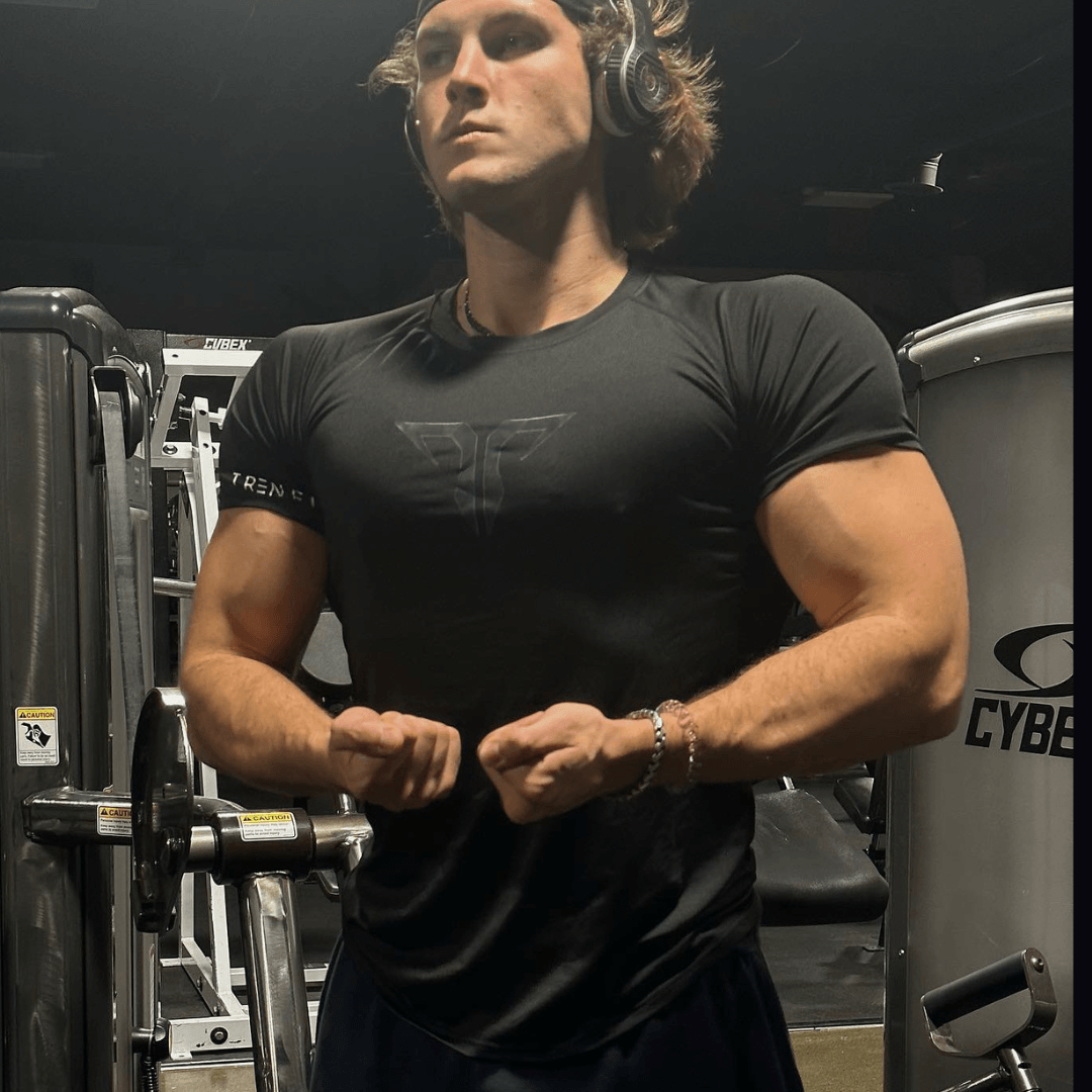 TrenFlex Small Logo Compression - Short Sleeve Black - Trenflex