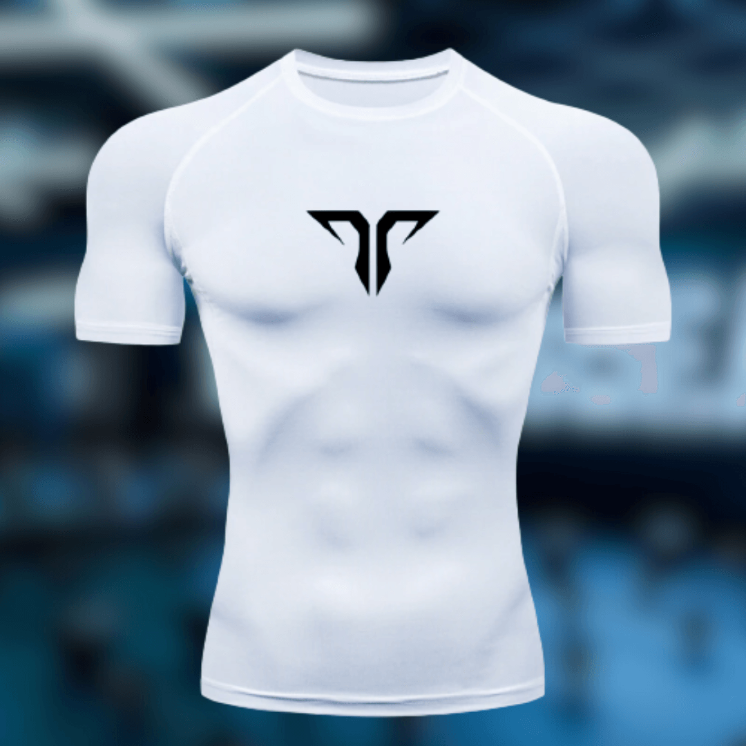 TrenFlex Small Logo Compression - Short Sleeve White - Trenflex