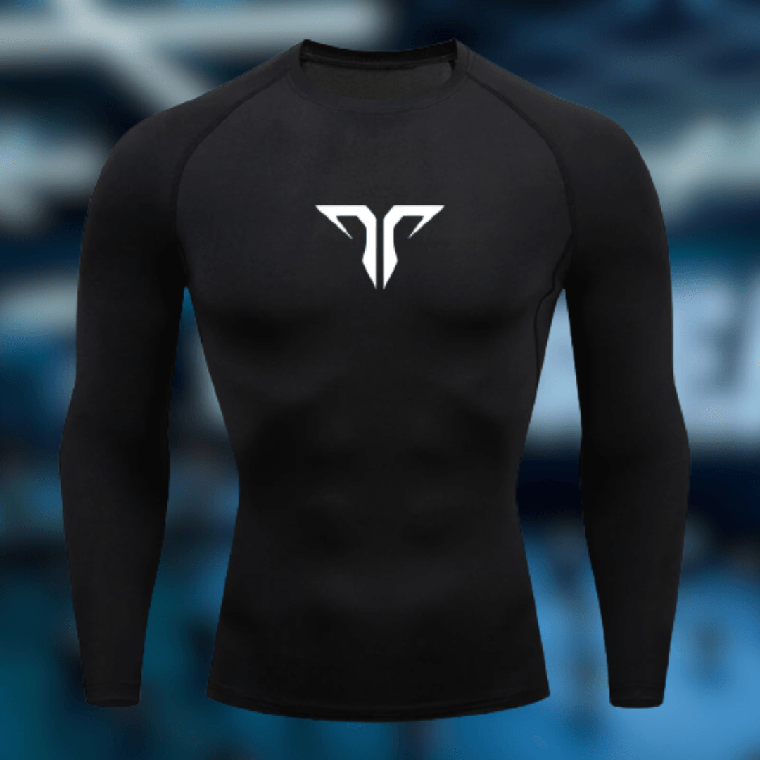 TrenFlex Small Logo Compression - Black Long Sleeve - Trenflex